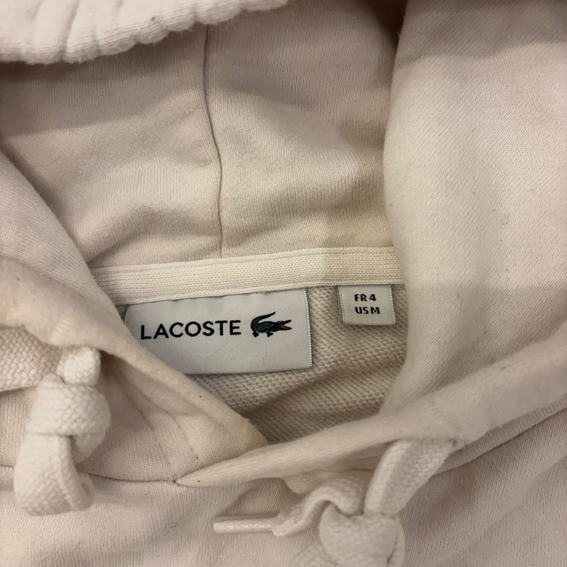 라코스테 빅로고 화이트 후드티 상품이미지3