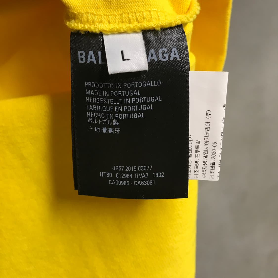 발렌시아가 옐로 반팔 티셔츠 새상품 L 상품이미지6