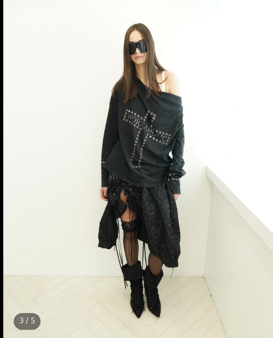 Kimyo CROSS PIERCING BATWING TEE IN DARK 상품이미지3