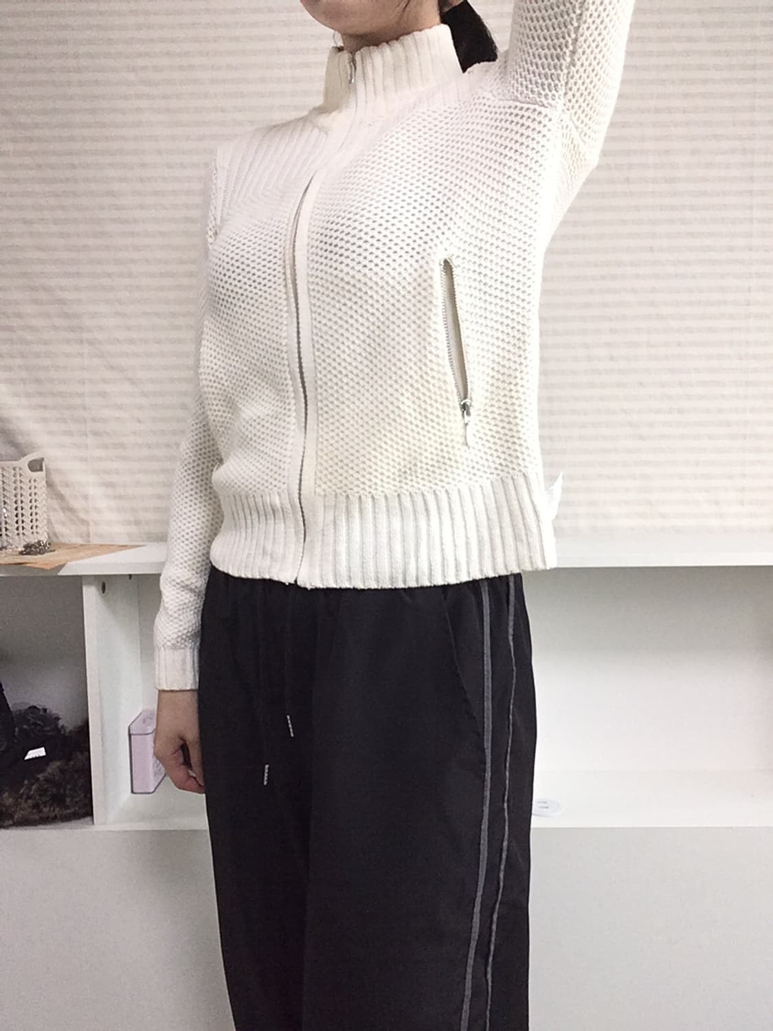 jpn vintage 아이보리 니트 집업 y2k 스트릿  상품이미지4