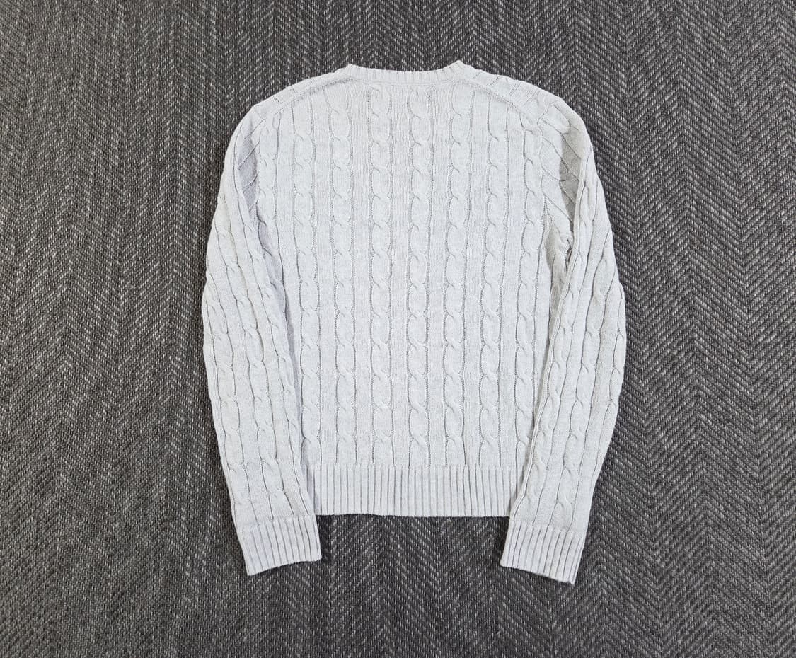 신형 QR 폴로 랄프로렌 라이트 그레이 케이블 니트 상품이미지2