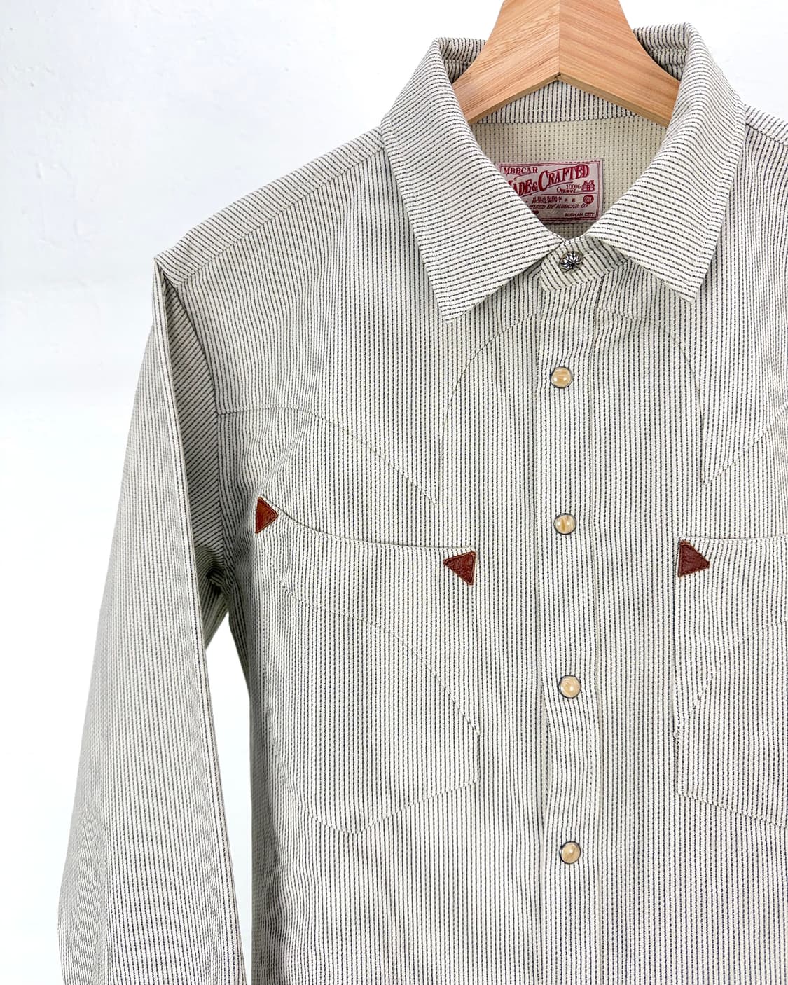 엠비비카 스냅 버튼 컬러 우븐 스트라이프 웨스턴 셔츠 상품이미지2