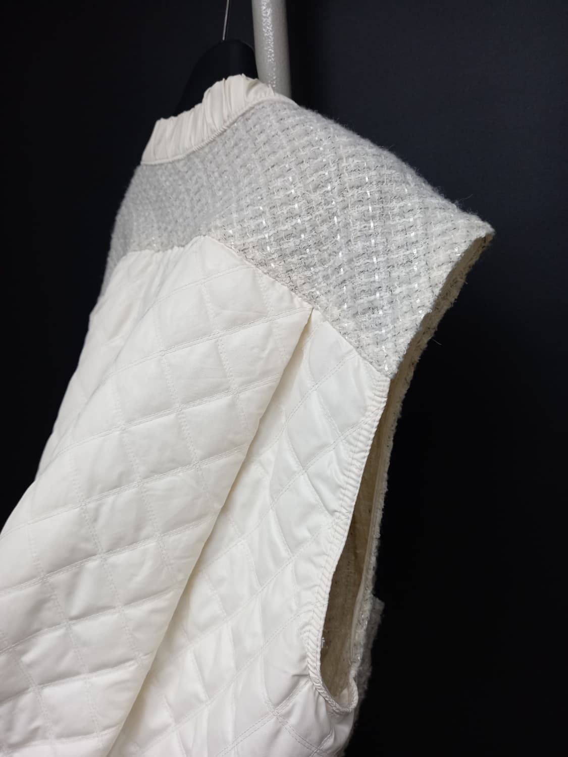 시스템 춘추동 트위드 인조가죽 베스트 82 55-77 상품이미지7