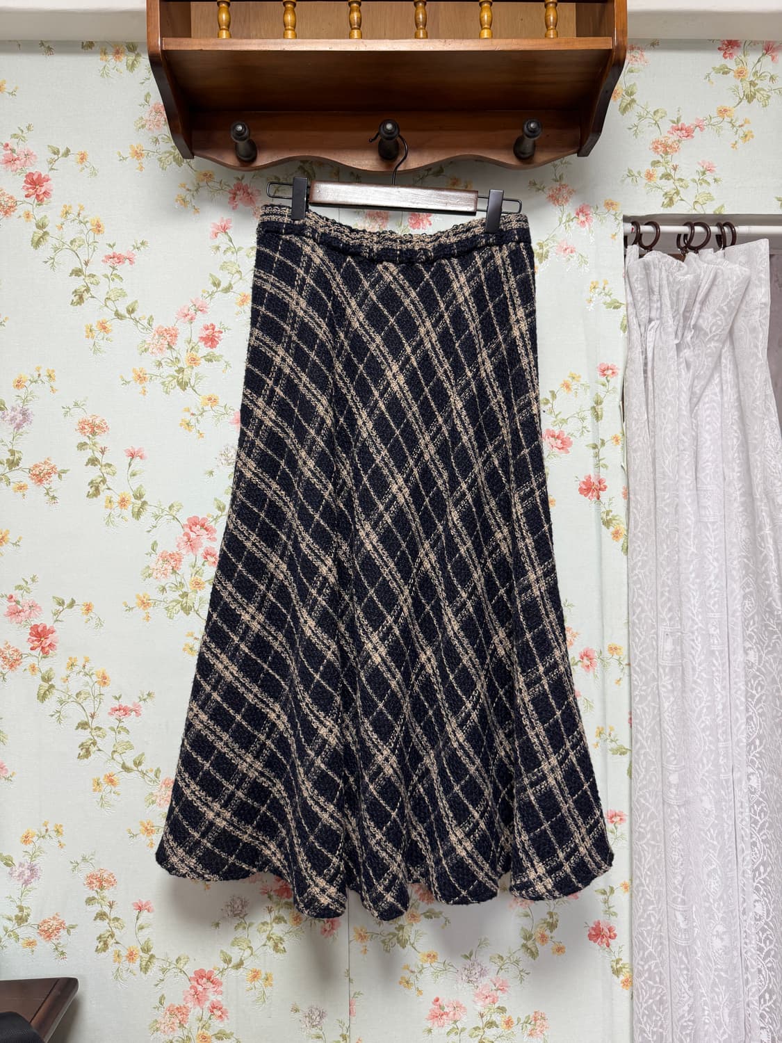 트위드 체크 롱스커트 상품이미지1