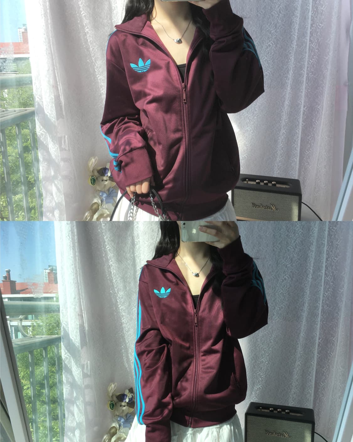 Adidas old school burgundy-baby blue jer 상품이미지2