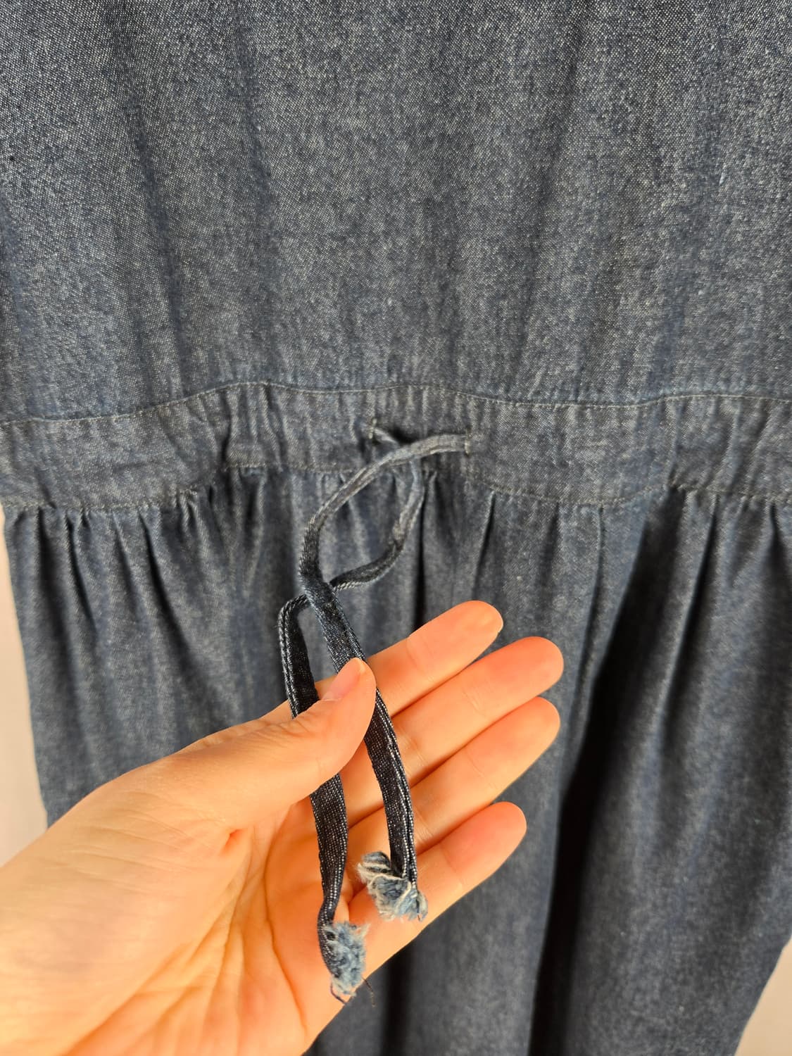 [무료배송]에이프런 피나포어 멜빵 데님 청 롱 플레어 원피스 상품이미지3