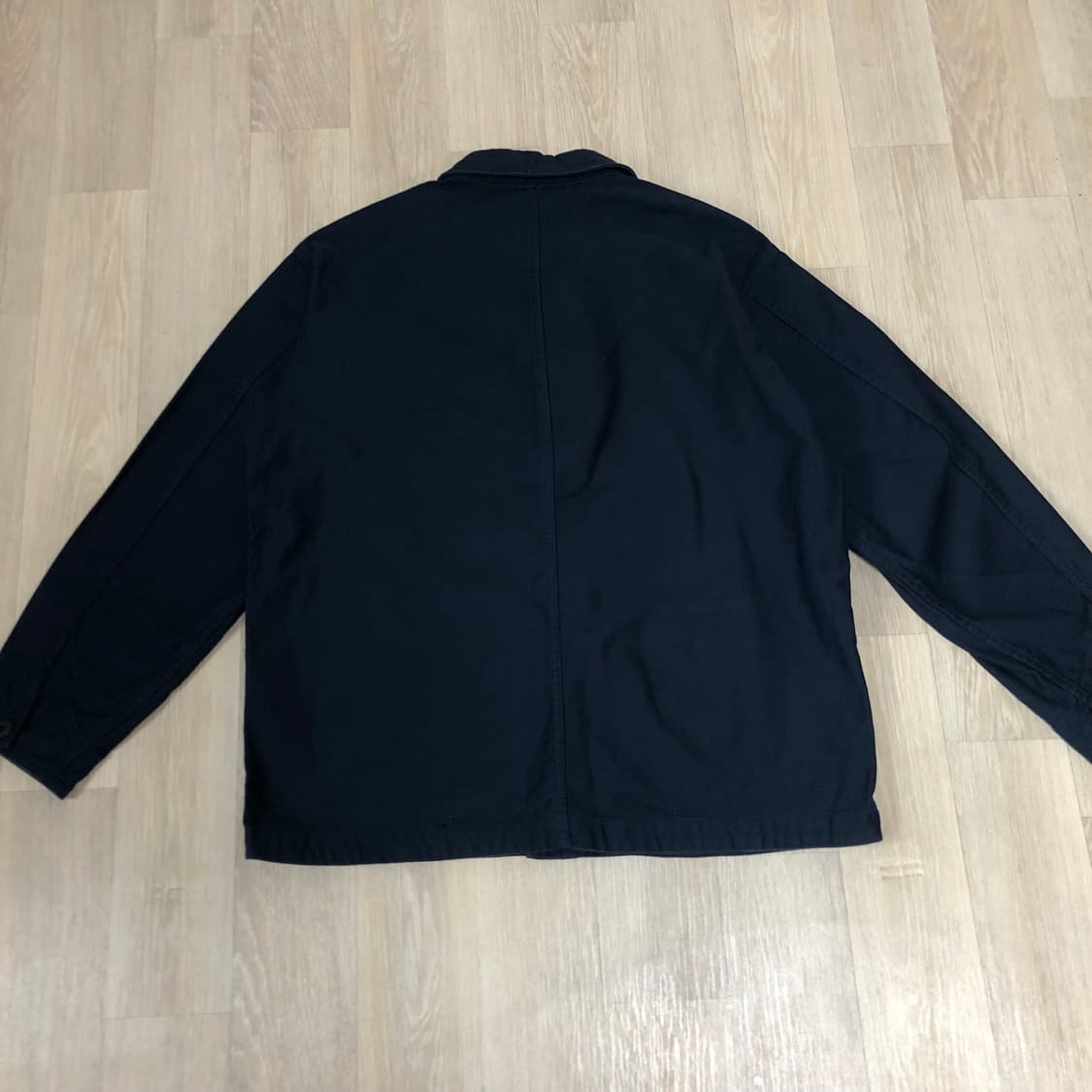 (M) 새상품 무탠다드 코튼 백사틴 초어 워크 자켓 카키 & 네이비 상품이미지9