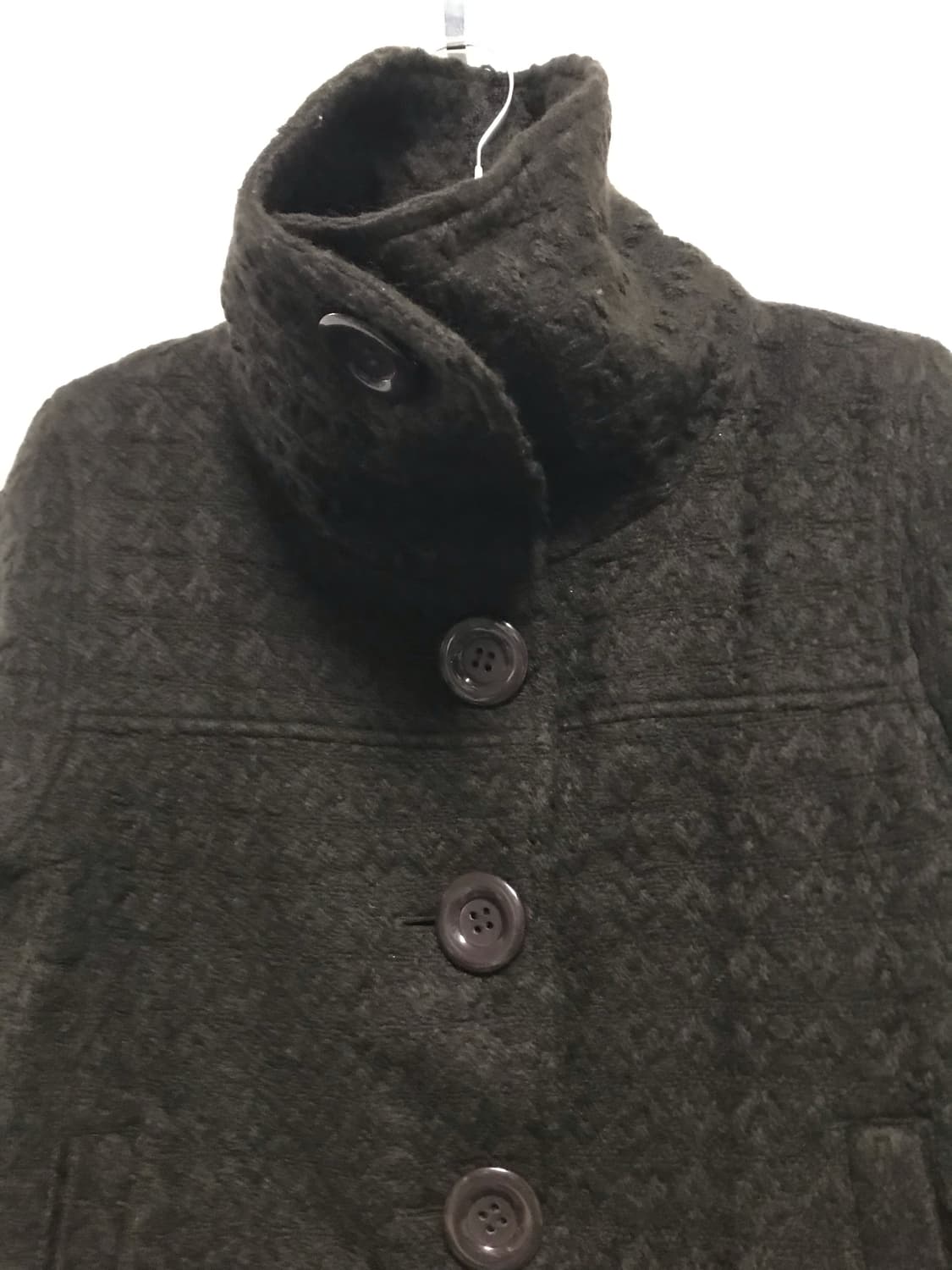 빈티지 니혼진 너드 빅 버튼 하이넥 숏 코트 자켓 상품이미지4