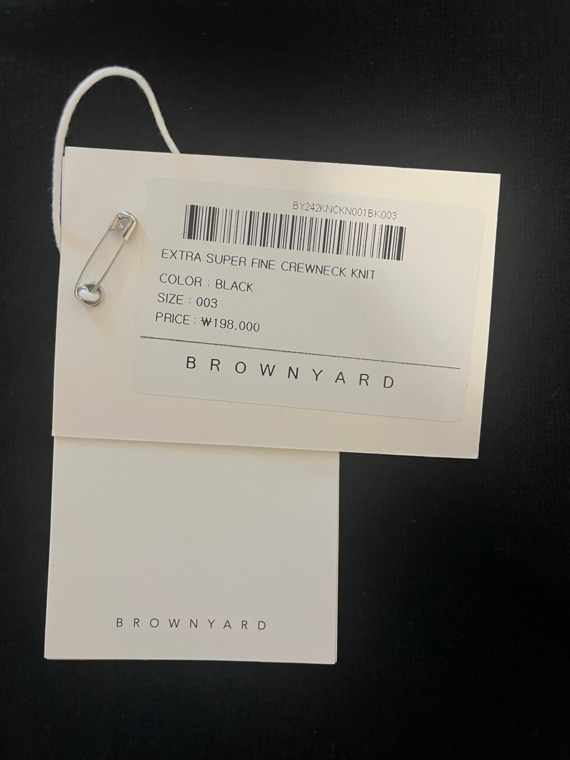 [3]브라운야드 엑스트라 슈퍼파인 크루넥니트 블랙 상품이미지3