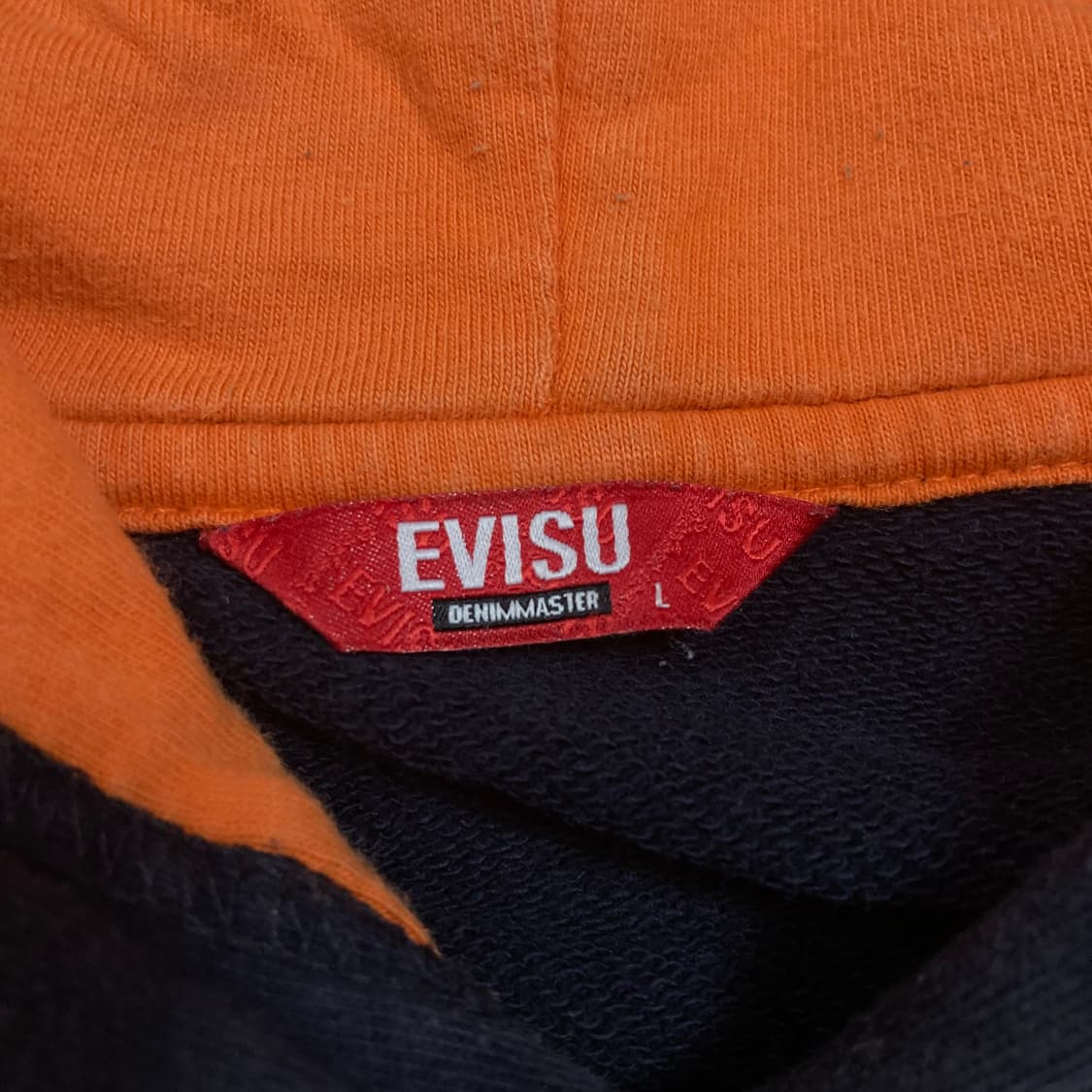 에비수 빅로고 사이드 스펠아웃 네이비 후드티 상품이미지4