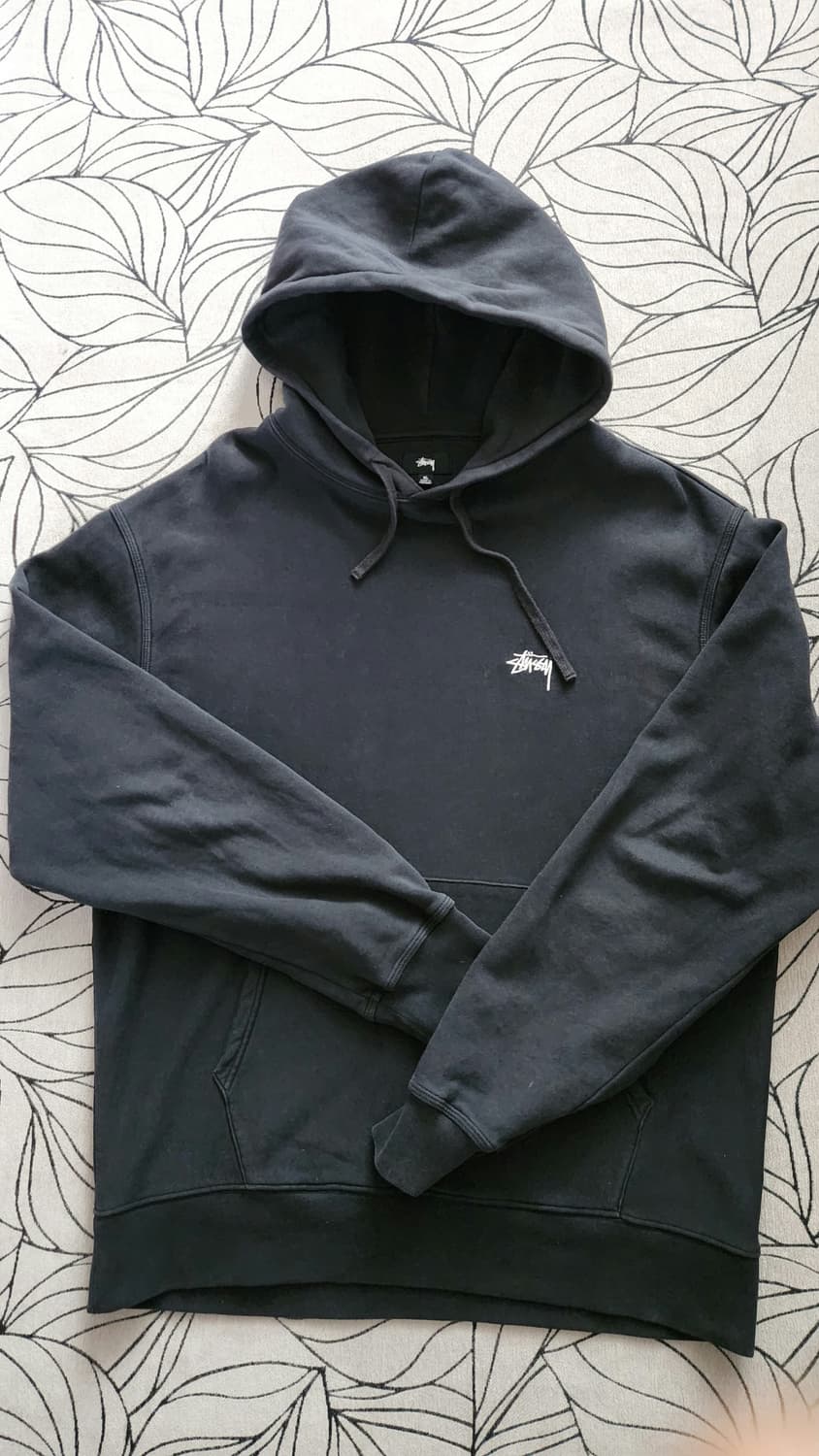 스투시 블랙 스몰로고 후디 XL 상품이미지1