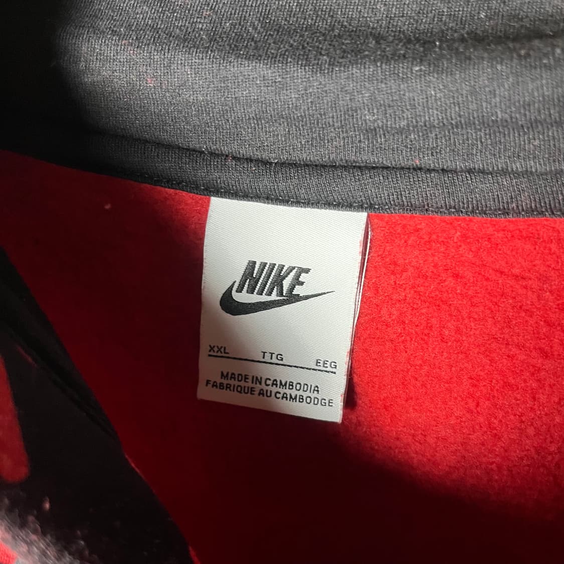 [Nike] 나이키 레드 로고패턴 블랙 후드  상품이미지5