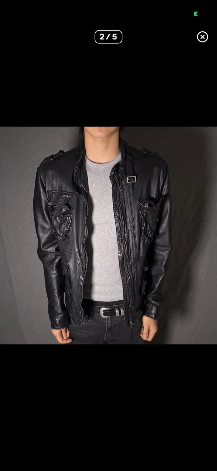 lamb skin pocket leather jacket 상품이미지2