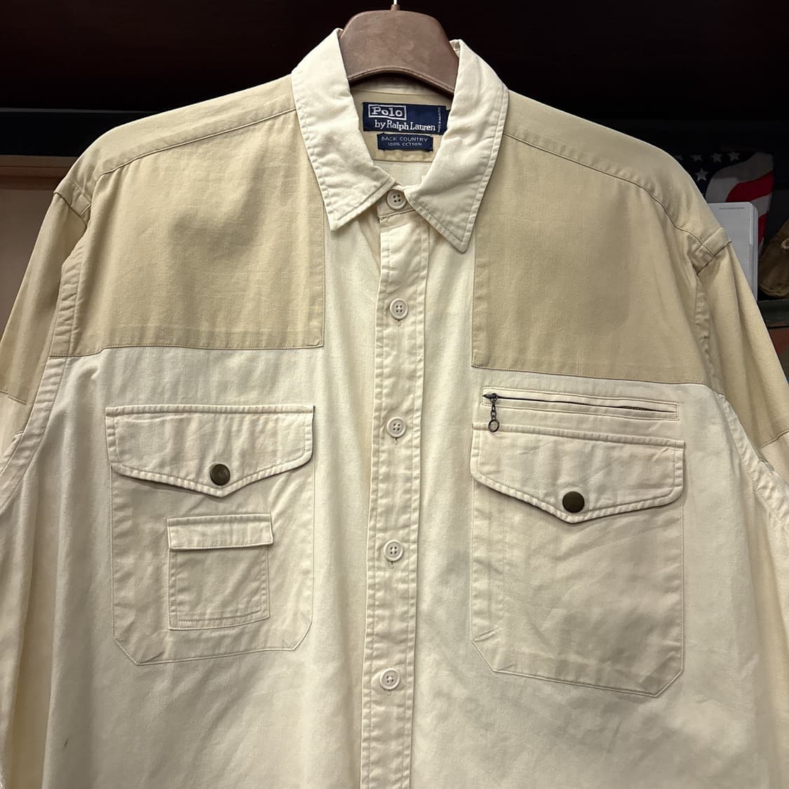 90s 폴로 랄프로렌 백컨트리 라인 유틸리티 포켓 헌팅셔츠 N1095 상품이미지3