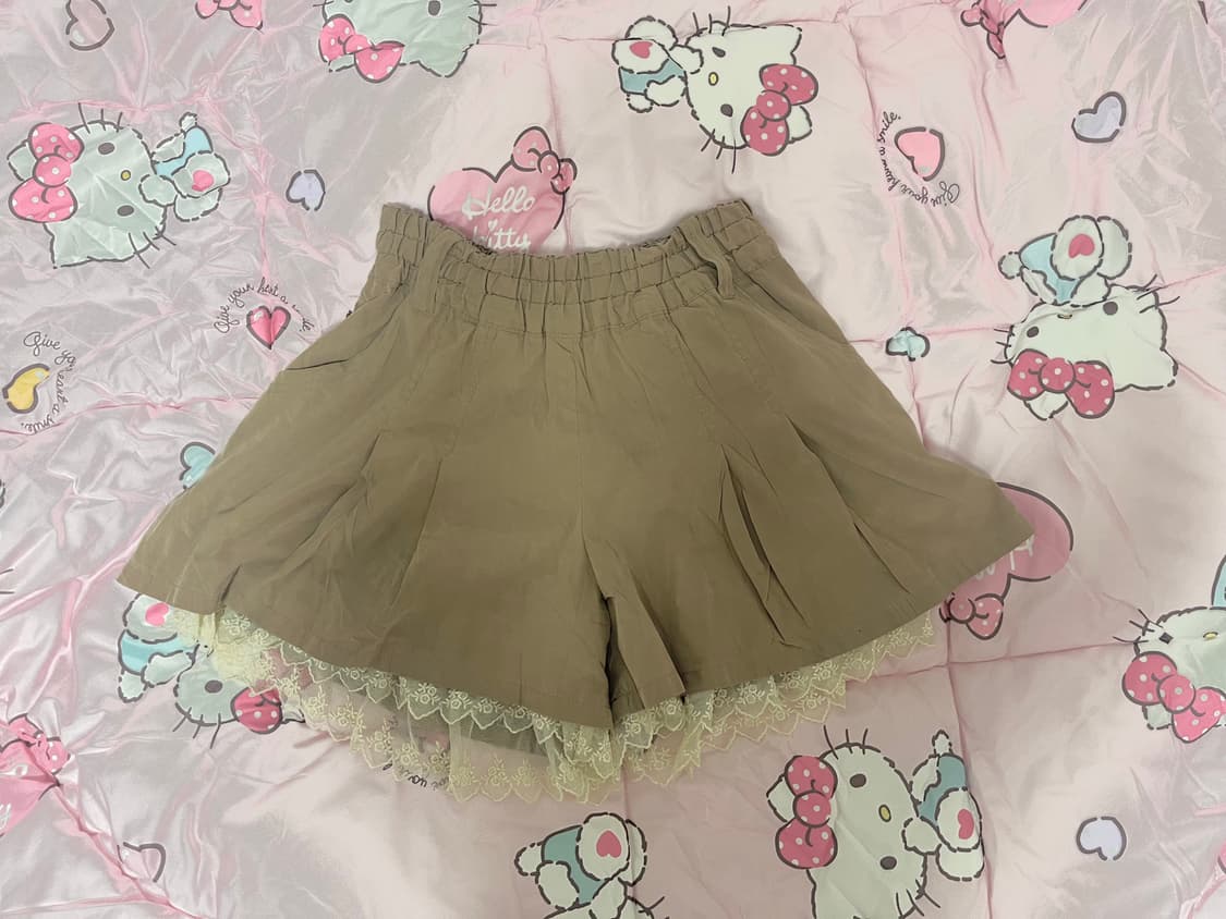 일브 라떼갸루 레이스 큐롯 팬츠 반바지 히메갸루빈티지리즈리사엑시즈팜핀터 상품이미지1