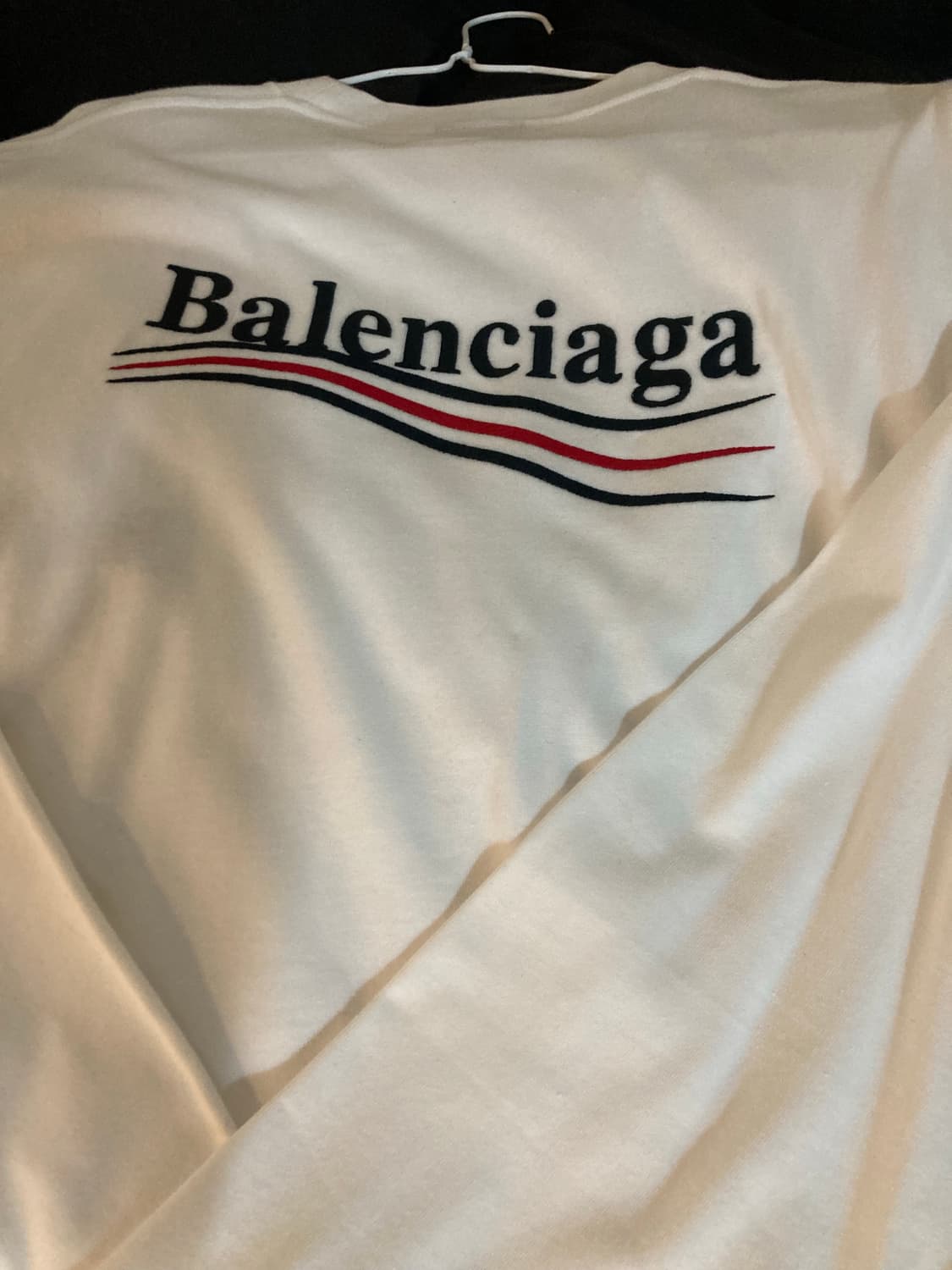 발렌시아가 기본 화이트 폴리티컬 롱슬리브 긴팔티셔츠 상품이미지5