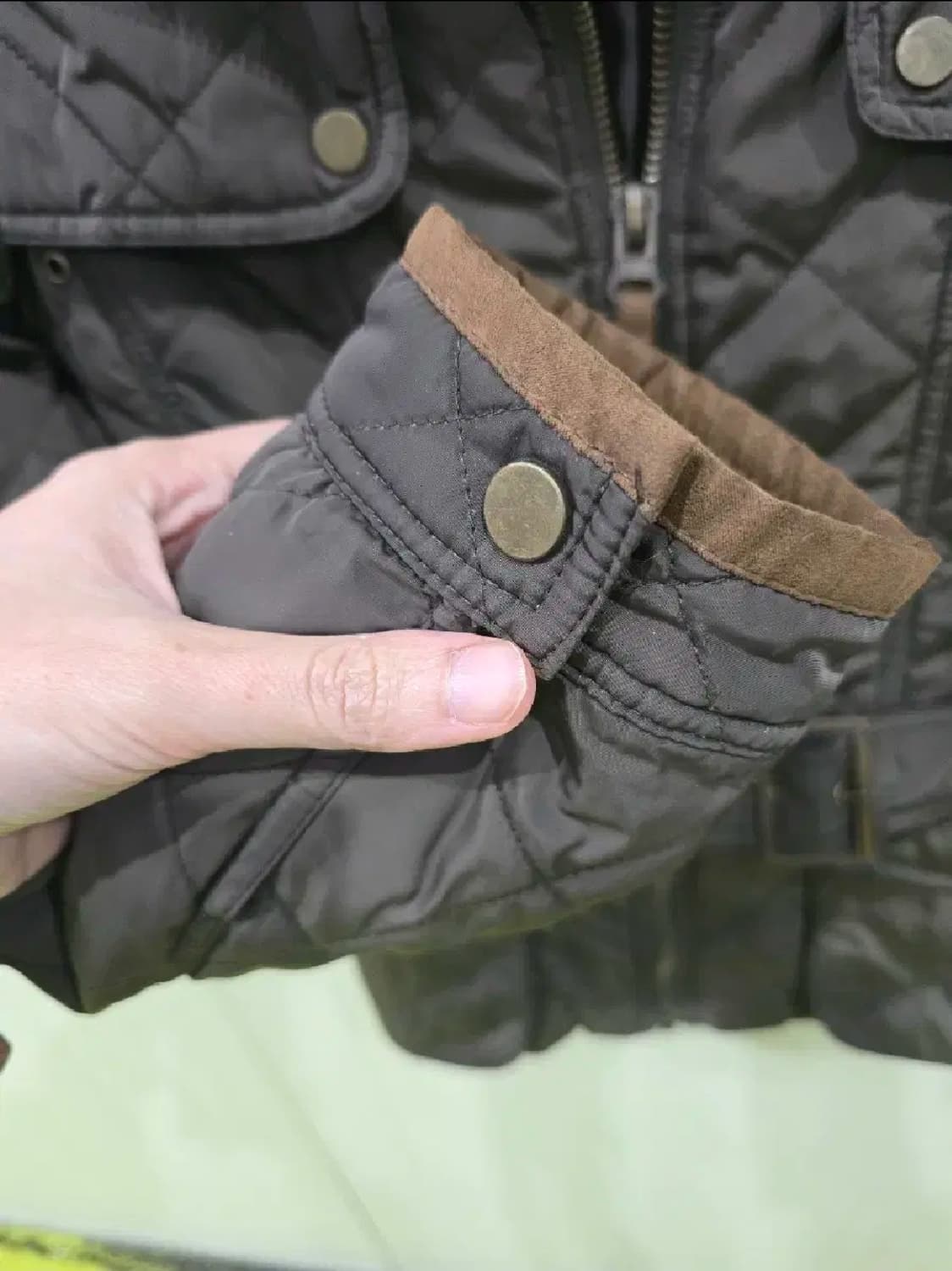 자라 베이직 퀼팅 벨트 자켓 카키 상품이미지9