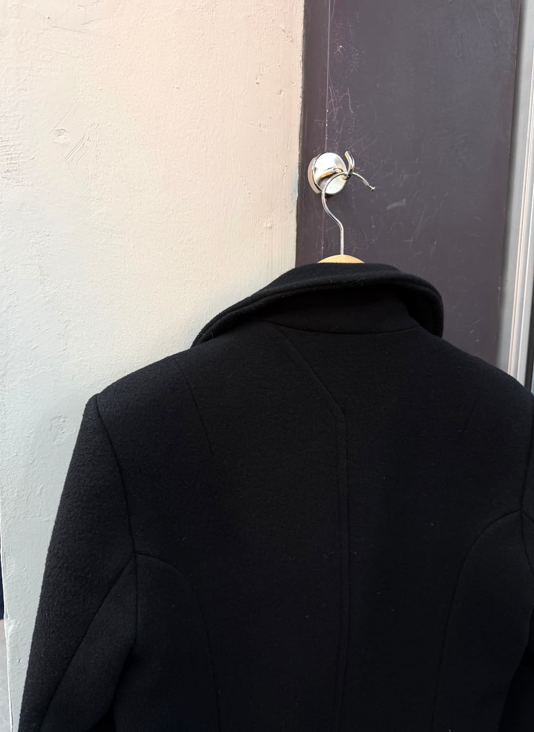 100/ 시스템옴므 사선 울 코트 자켓 상품이미지7