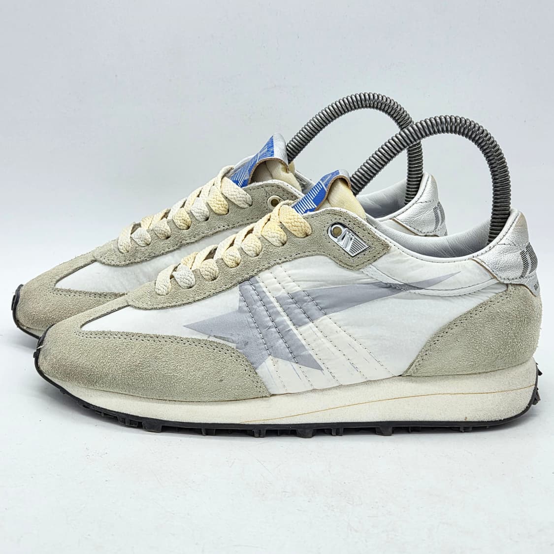 골든구스 우먼스 나일론 어퍼 스타 마라톤 스니커즈 흰/은 (38) 상품이미지1