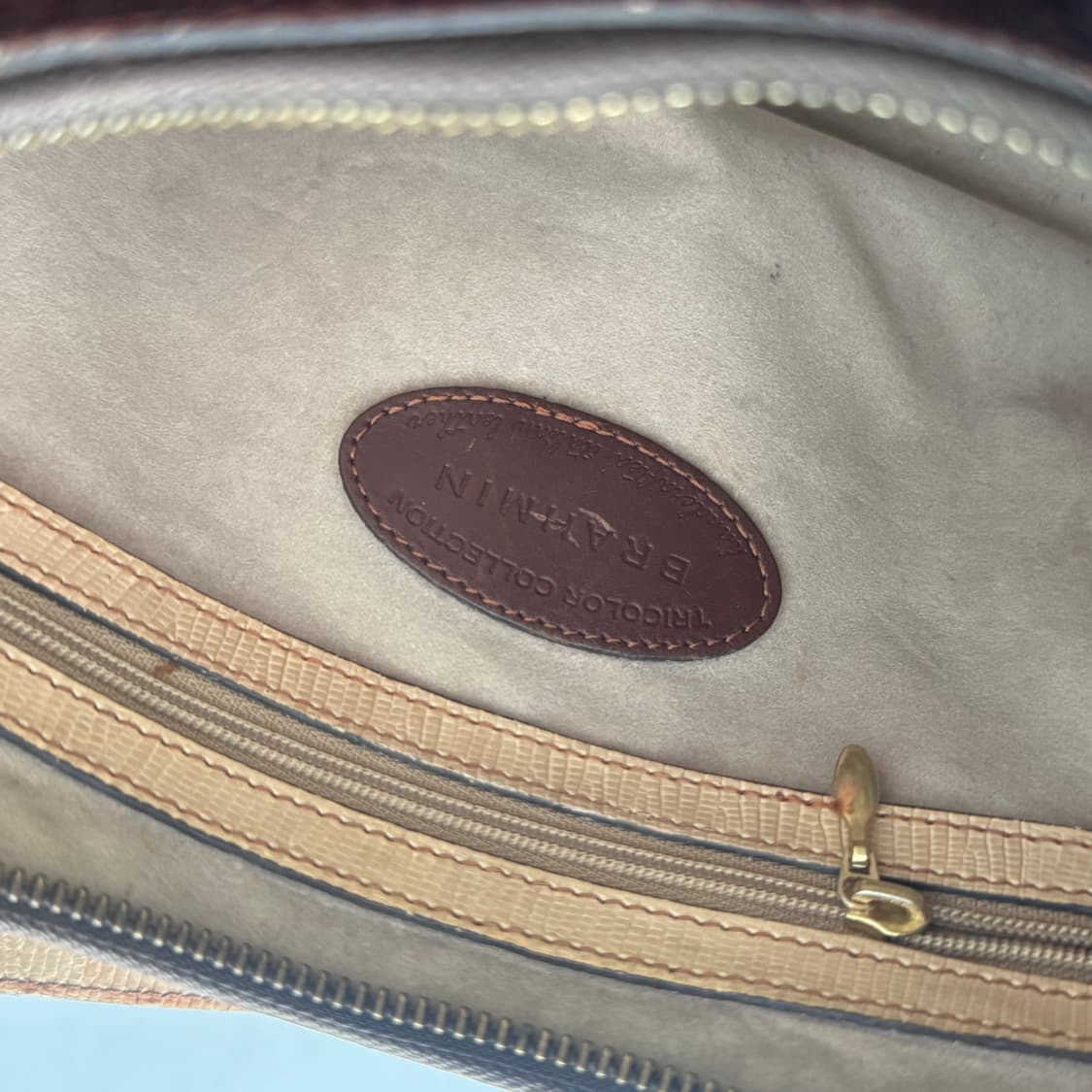 브라민 트라이컬러 리얼 악어 가죽 숄더백 상품이미지5