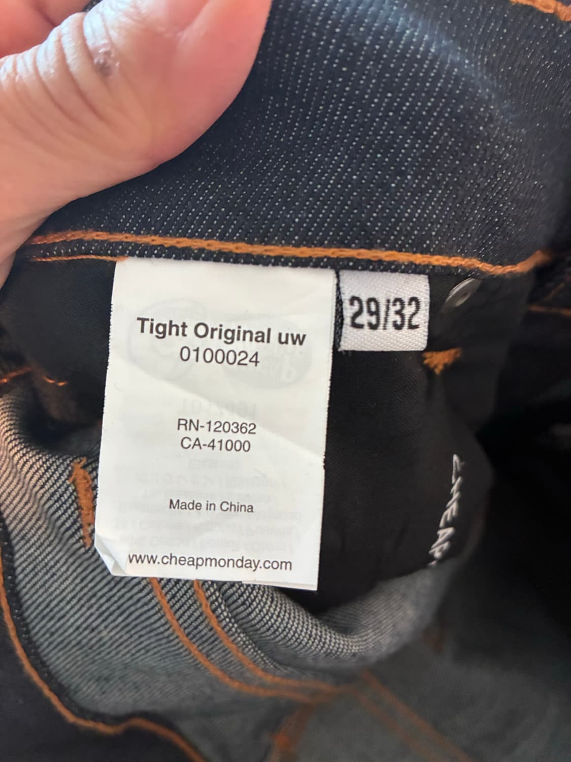 [칩먼데이] cheap monday  셀비지 로우 데님  상품이미지5