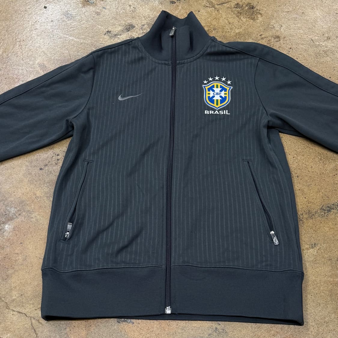[정품/M] 나이키 브라질 축구 국가대표팀 트랙탑 블랙 b17 상품이미지3