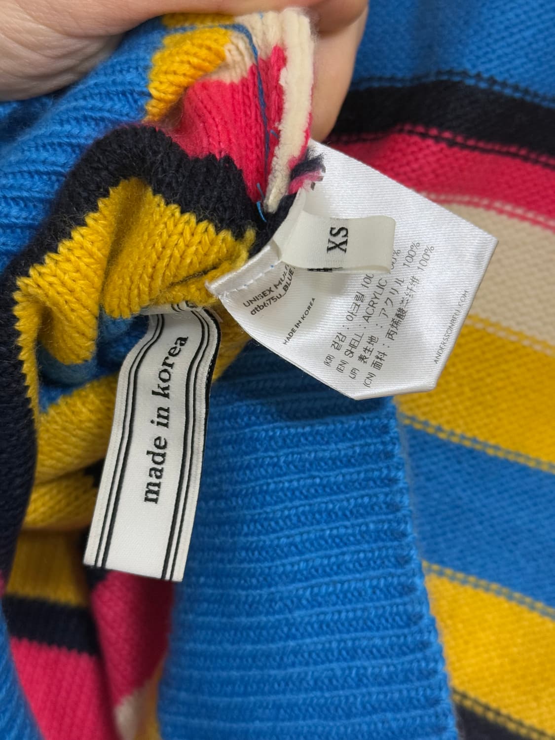 앤더슨벨 남녀공용 스트라이프 니트 XS 상품이미지3