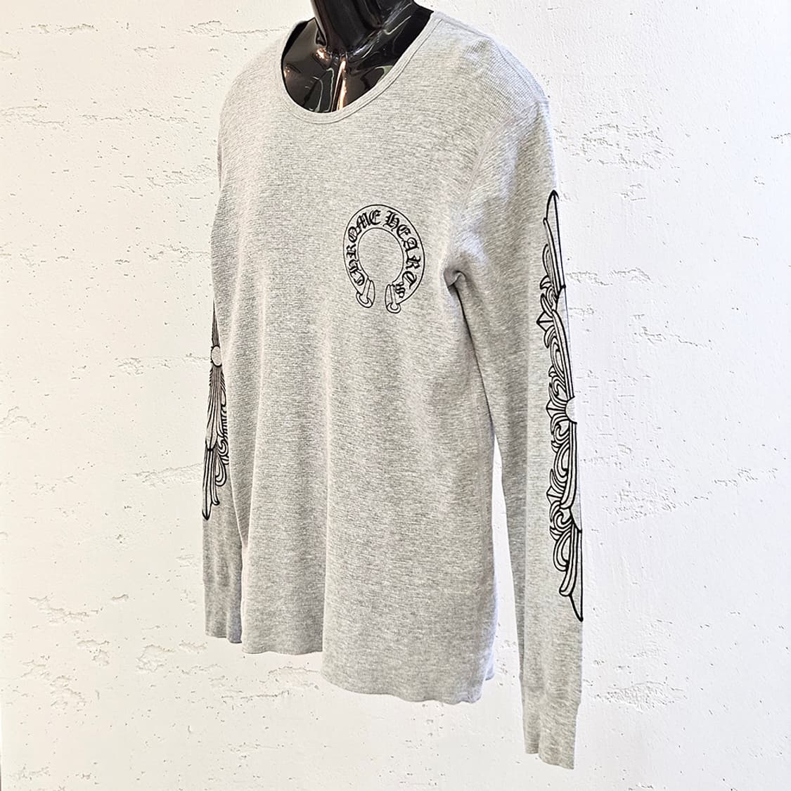 [XL] 미사용 크롬하츠 홀스슈 와플 니트 그레이 B1213C142 상품이미지3