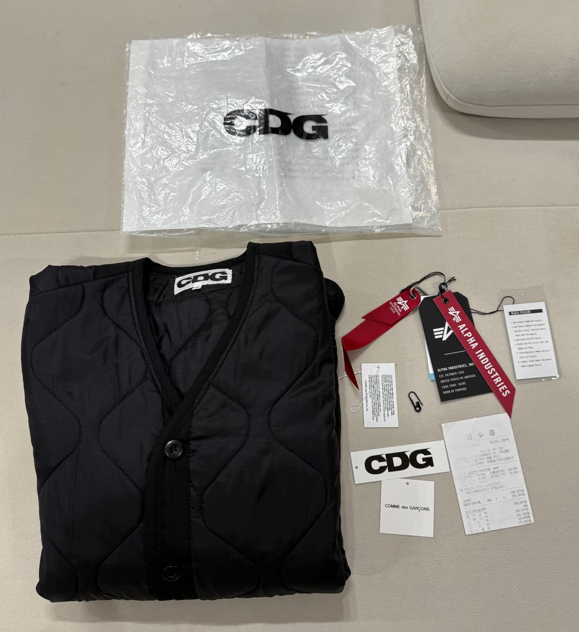 CDG 알파인터스트리 라이너 자켓 블랙 XL 상품이미지5