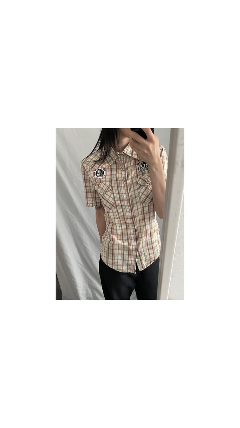 vintage check western shirt 상품이미지2