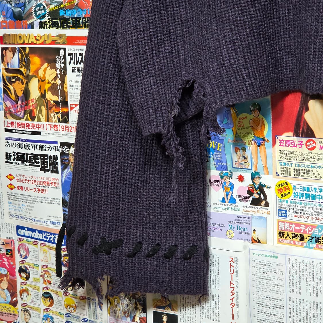 JPN 엑시즈팜 퍼플 그런지 크롭 니트 상품이미지4