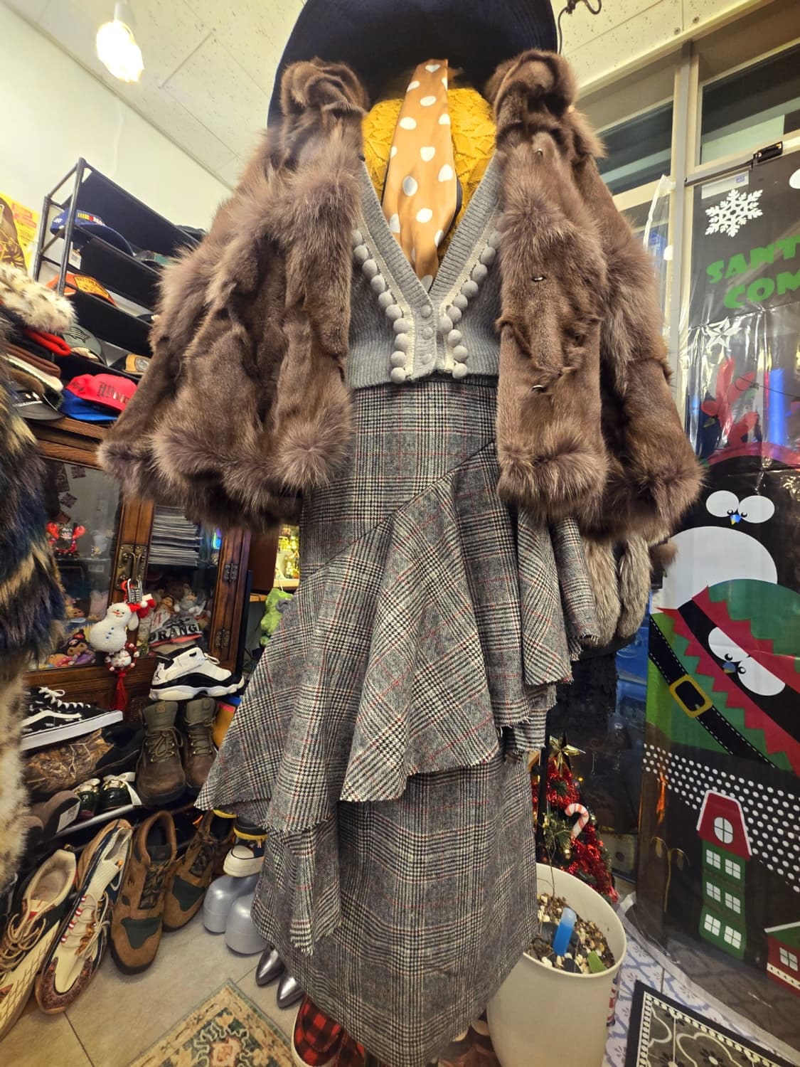 르꼬르망(le CORMANG)체크 커팅 스커트 상품이미지7