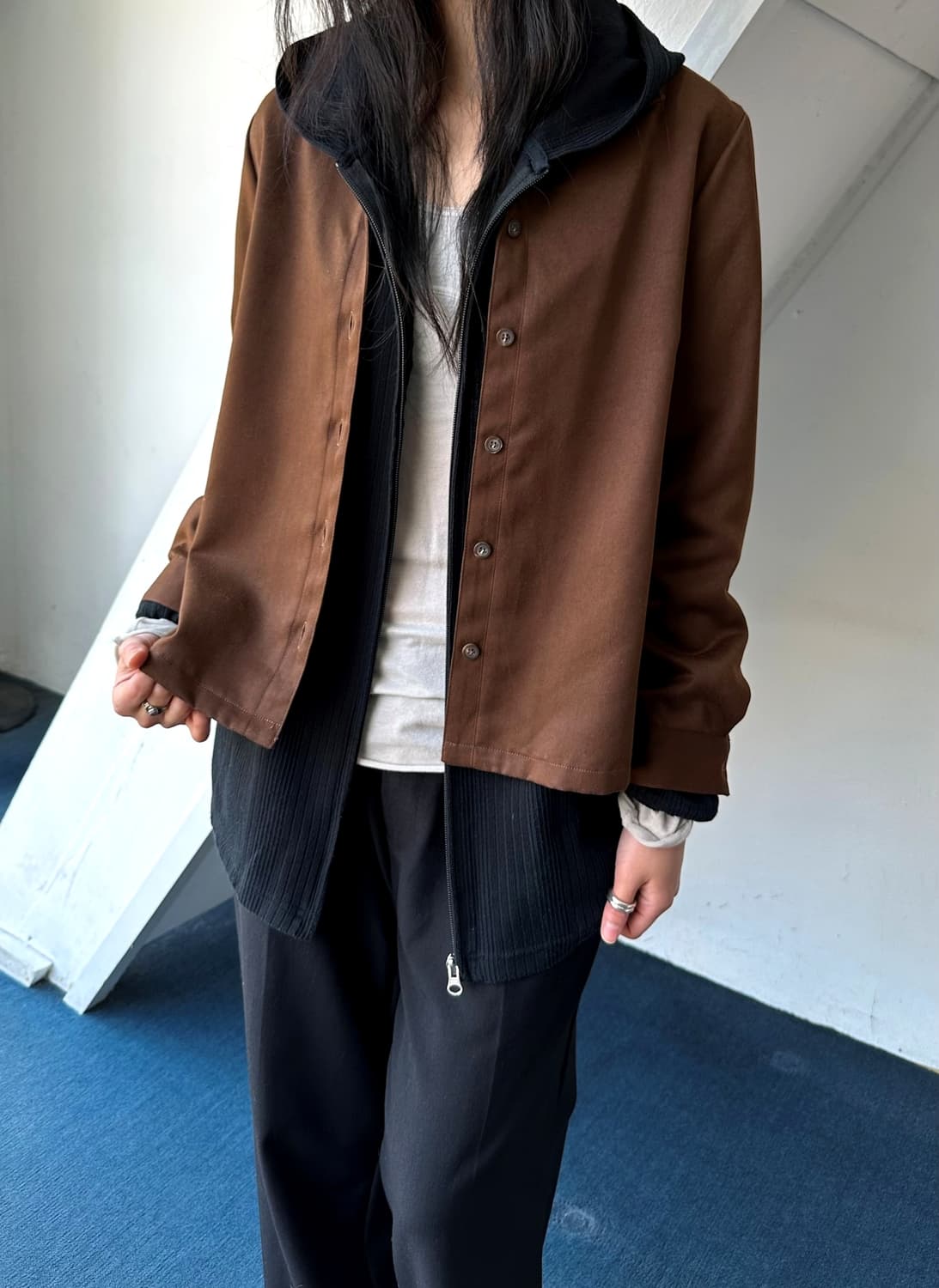 Brushed fabric design collar shirt 상품이미지5