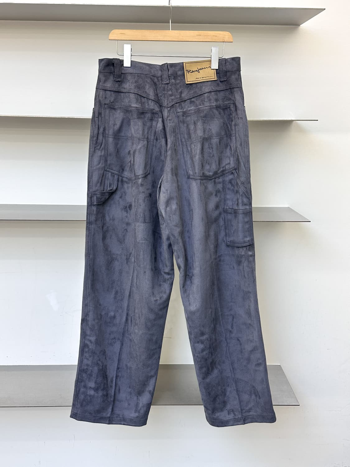 레베 진스 포우 스웨이드 힙합 와이드 팬츠(블루 그레이) 상품이미지4