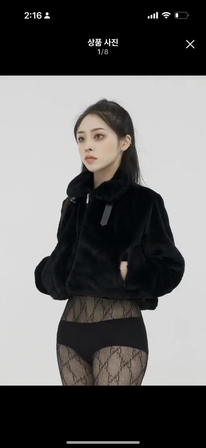 오도어 블랙 퍼 자켓 구버전 상품이미지1