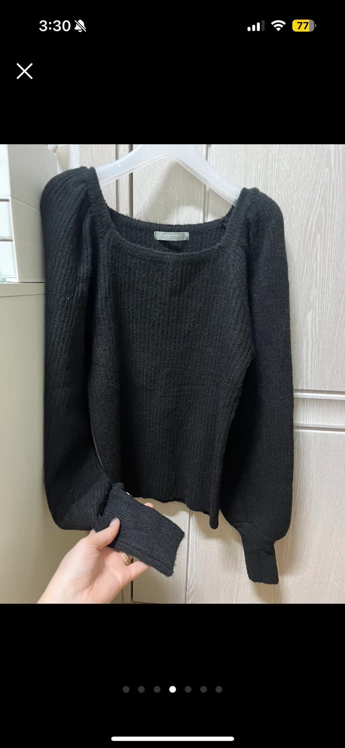 육육걸즈 퓨어 스퀘어 니트 블랙 상품이미지3