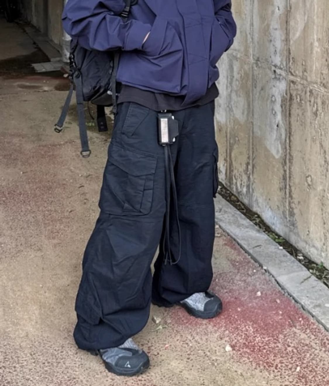 플레이버리즘 빈티지 워시드 카고팬츠 블랙 상품이미지1