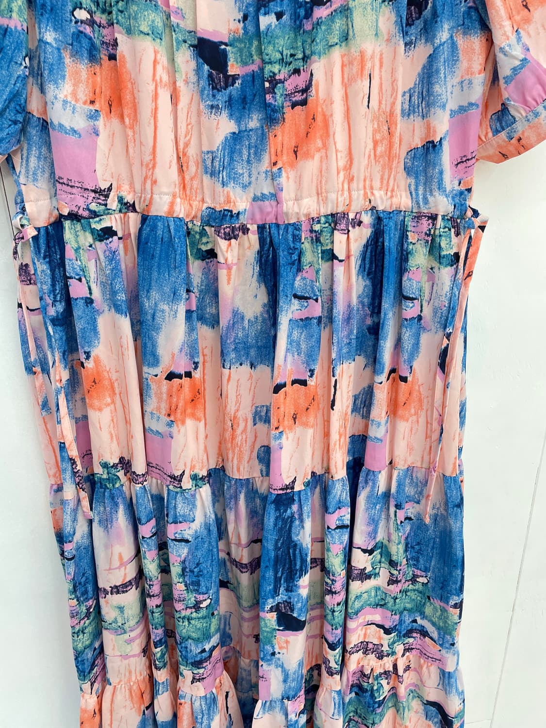 에보 서울(evo seoul) 추상화 패턴 티어드 롱 원피스 상품이미지6