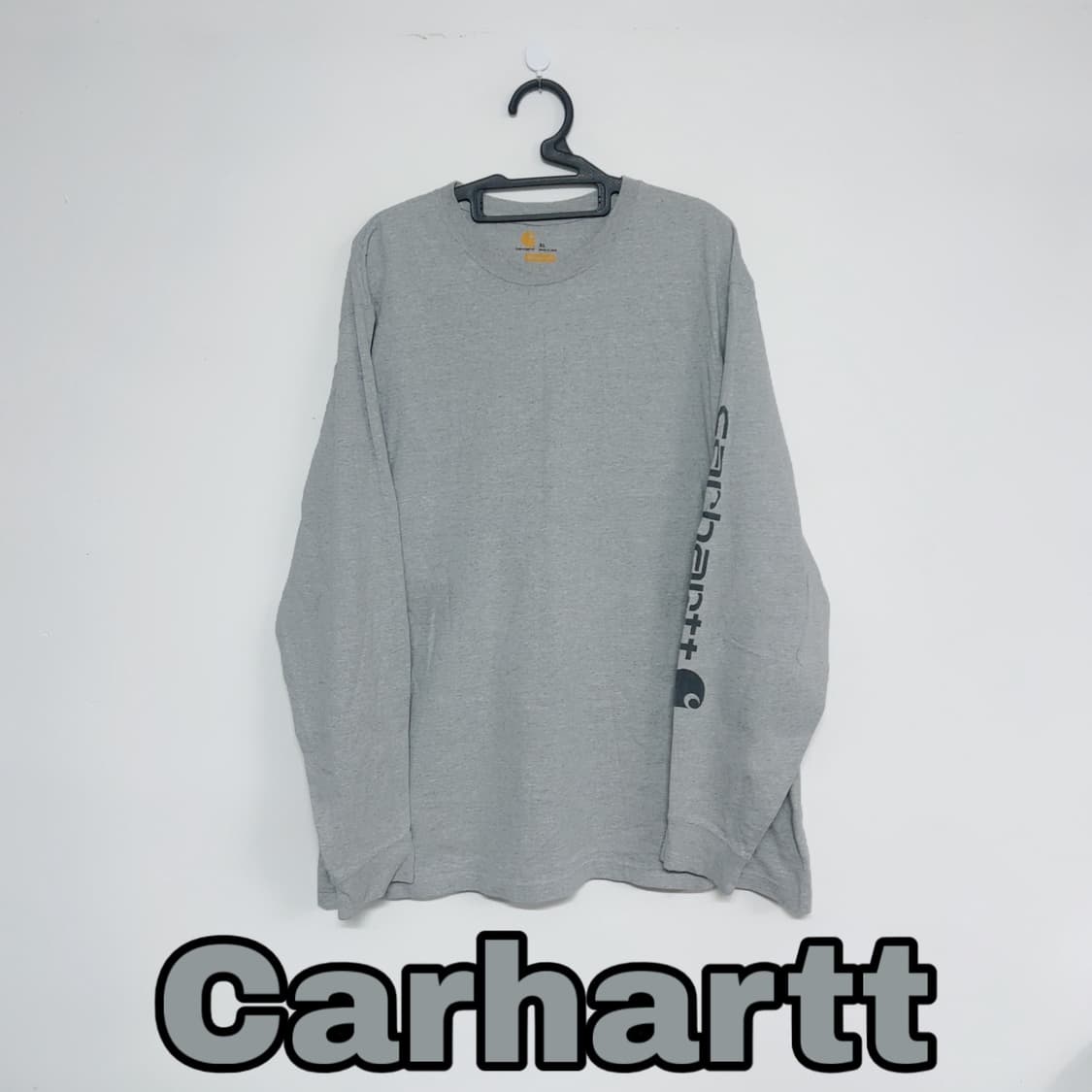 칼하트 그레이 프린팅 봄 공용 긴팔티 상품이미지1
