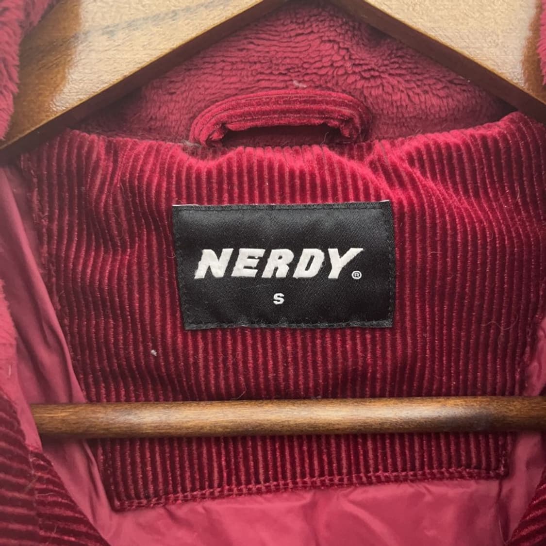 널디 유니크 코듀로이 골덴 버건디 와인 패딩 S C07018 상품이미지5