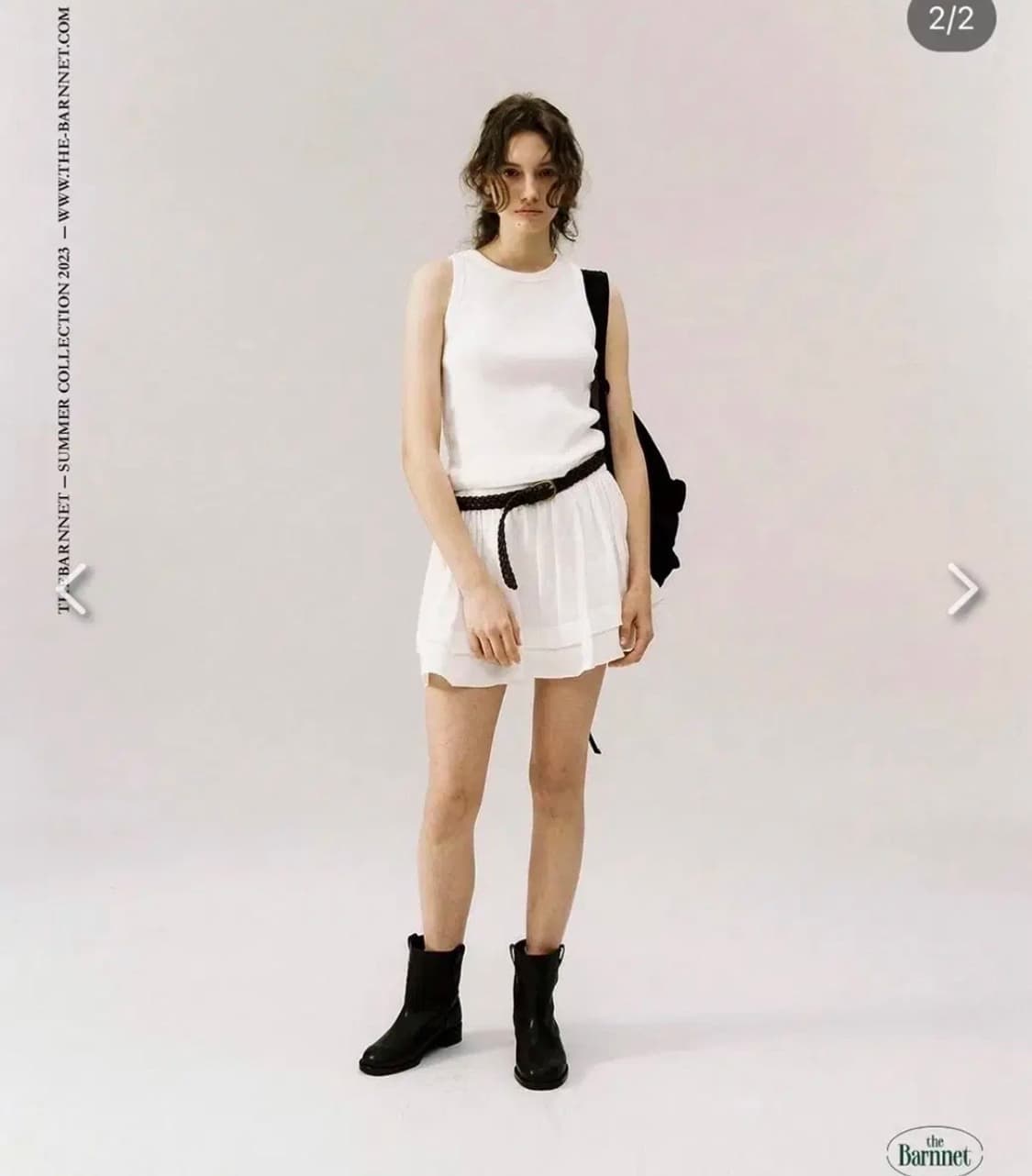 더바넷 Besque 린넨 화이트 스커트 상품이미지1