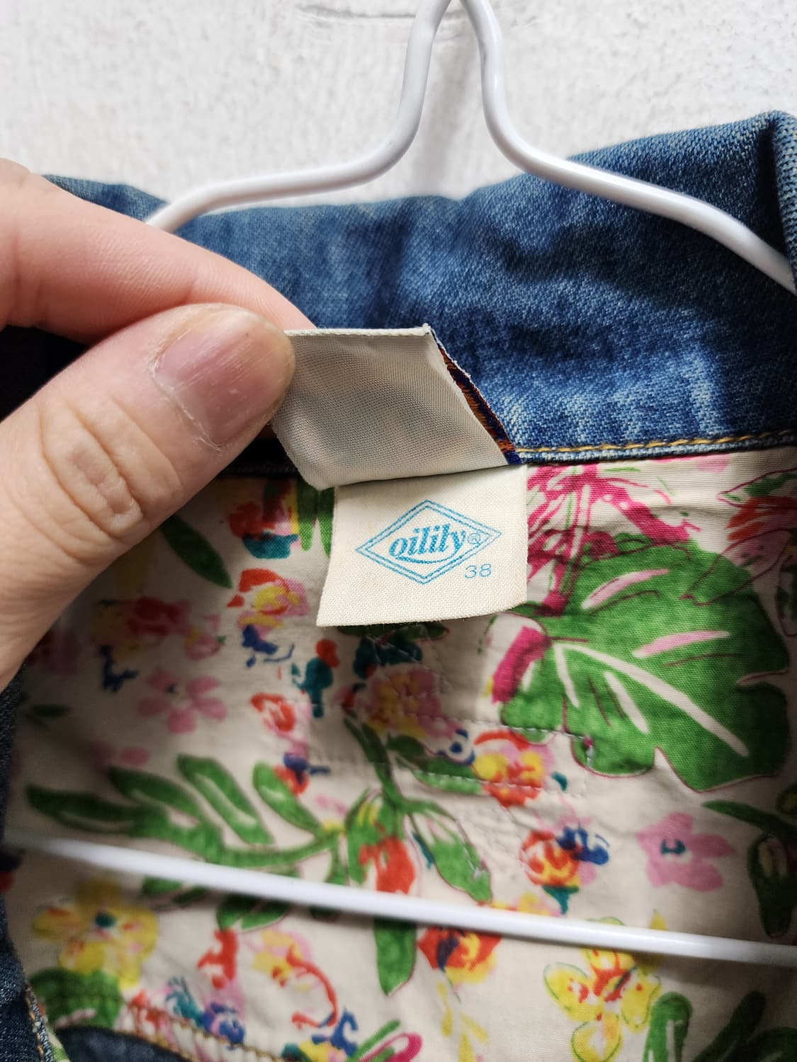 y2k 오일릴리 꽃자수 비즈 디테일 크롭 청자켓 상품이미지8