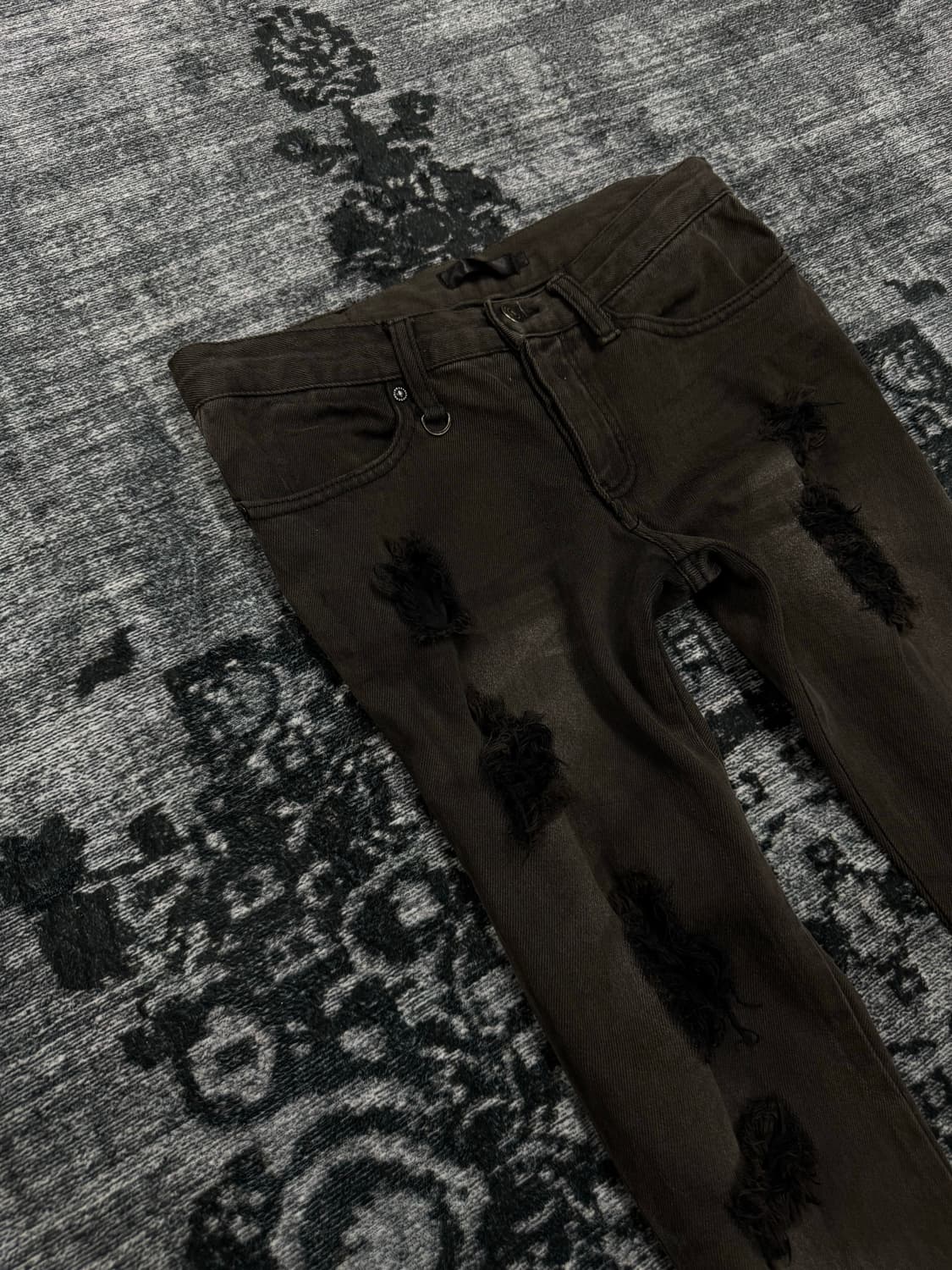 Roshell distressed zipper gimmick denim  상품이미지3