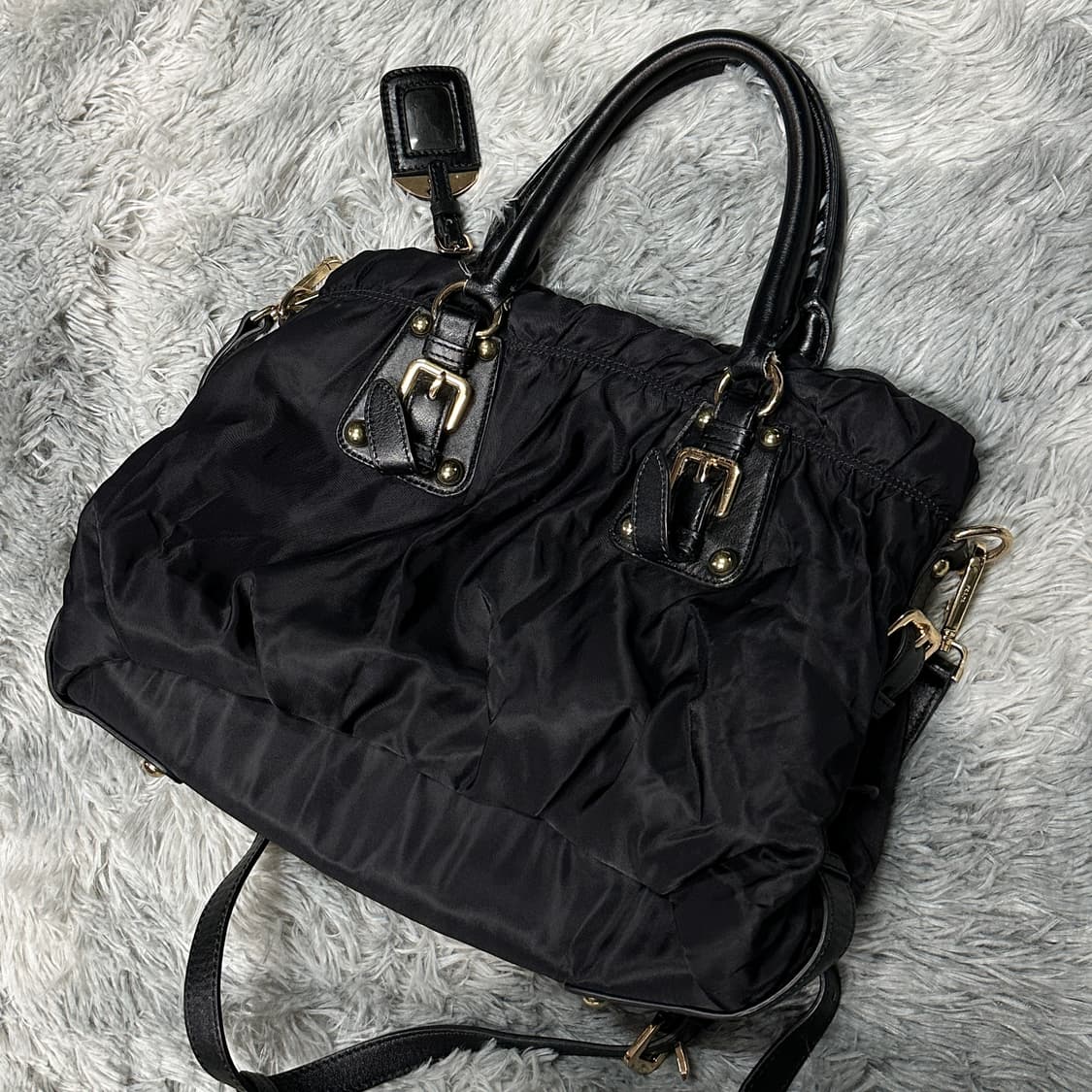 프라다 나일론 투웨이 백 블랙 상품이미지3