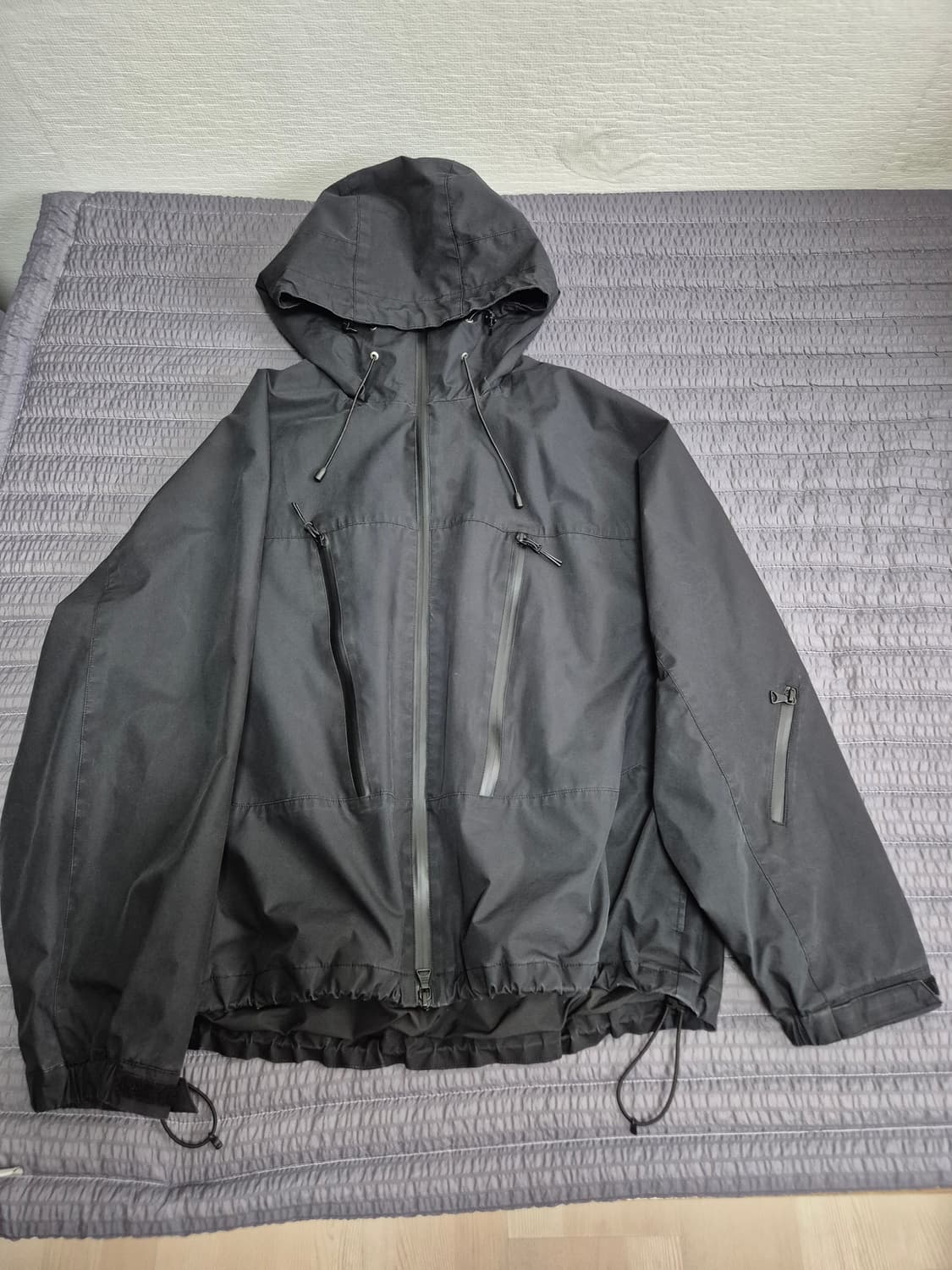 새상품급) 유니폼브릿지 zip wp 후드 바람막이 블랙 L 상품이미지2