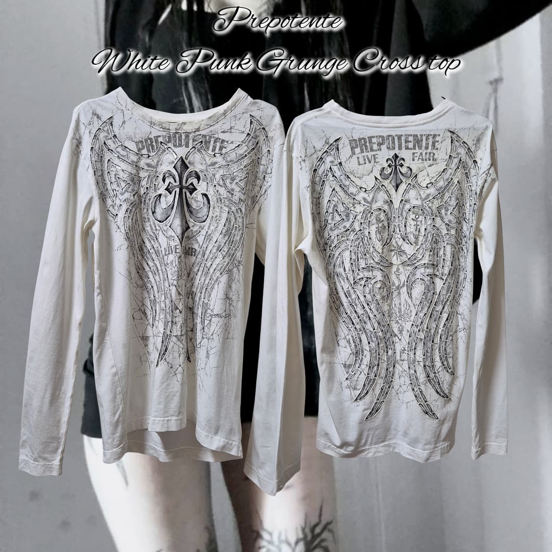 Vintage prepotente White Punk Grunge 상품이미지1