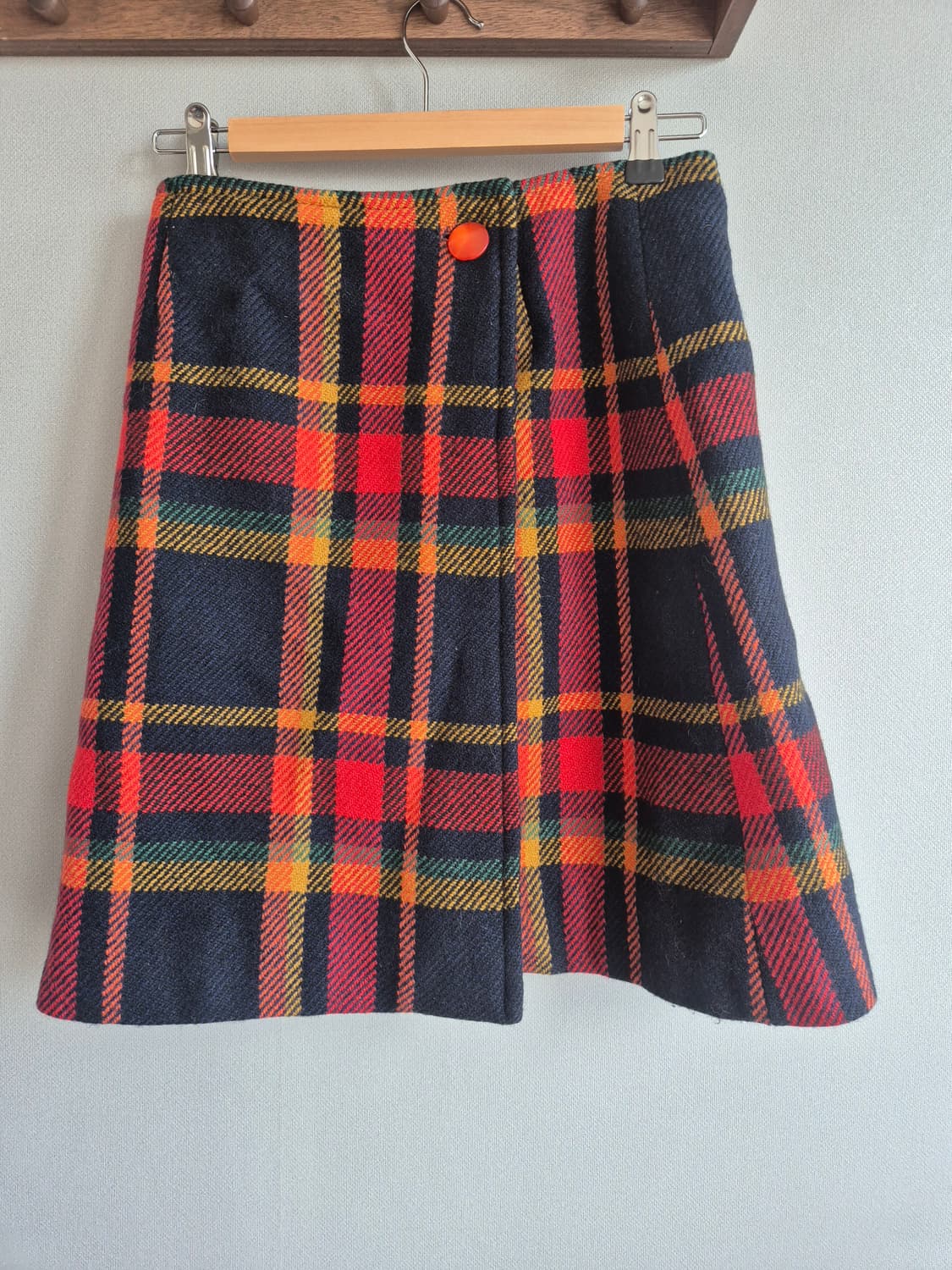 체크 울 랩스커트 상품이미지1