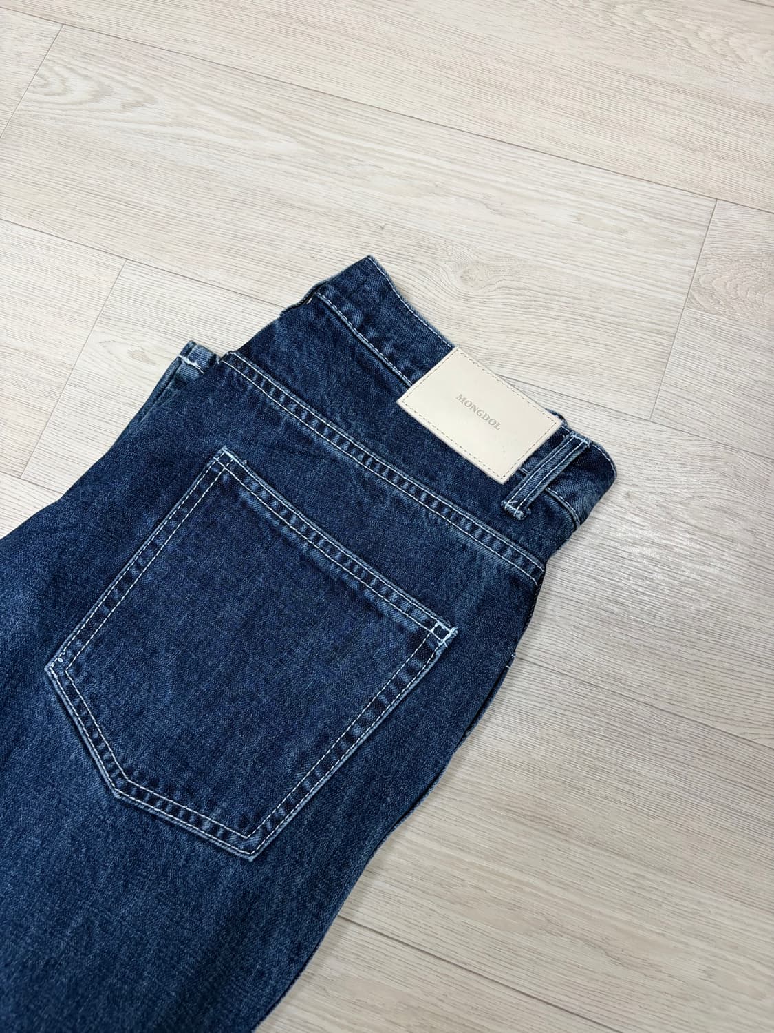 몽돌 스트레이트 데님진 딥블루 M 상품이미지3