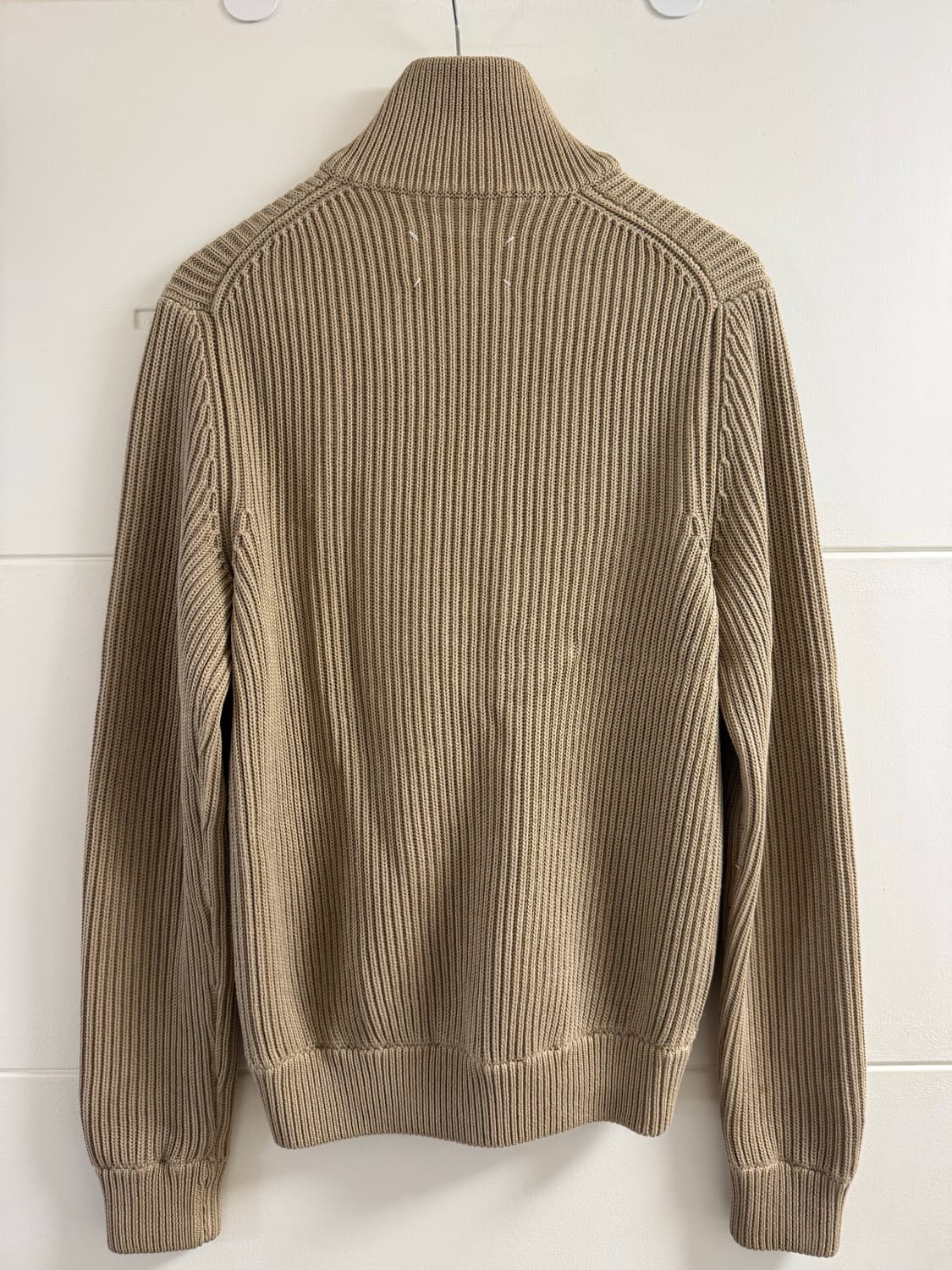 메종 마르지엘라 리브 집업 니트 하이넥 가디건 (S) 베이지 상품이미지2