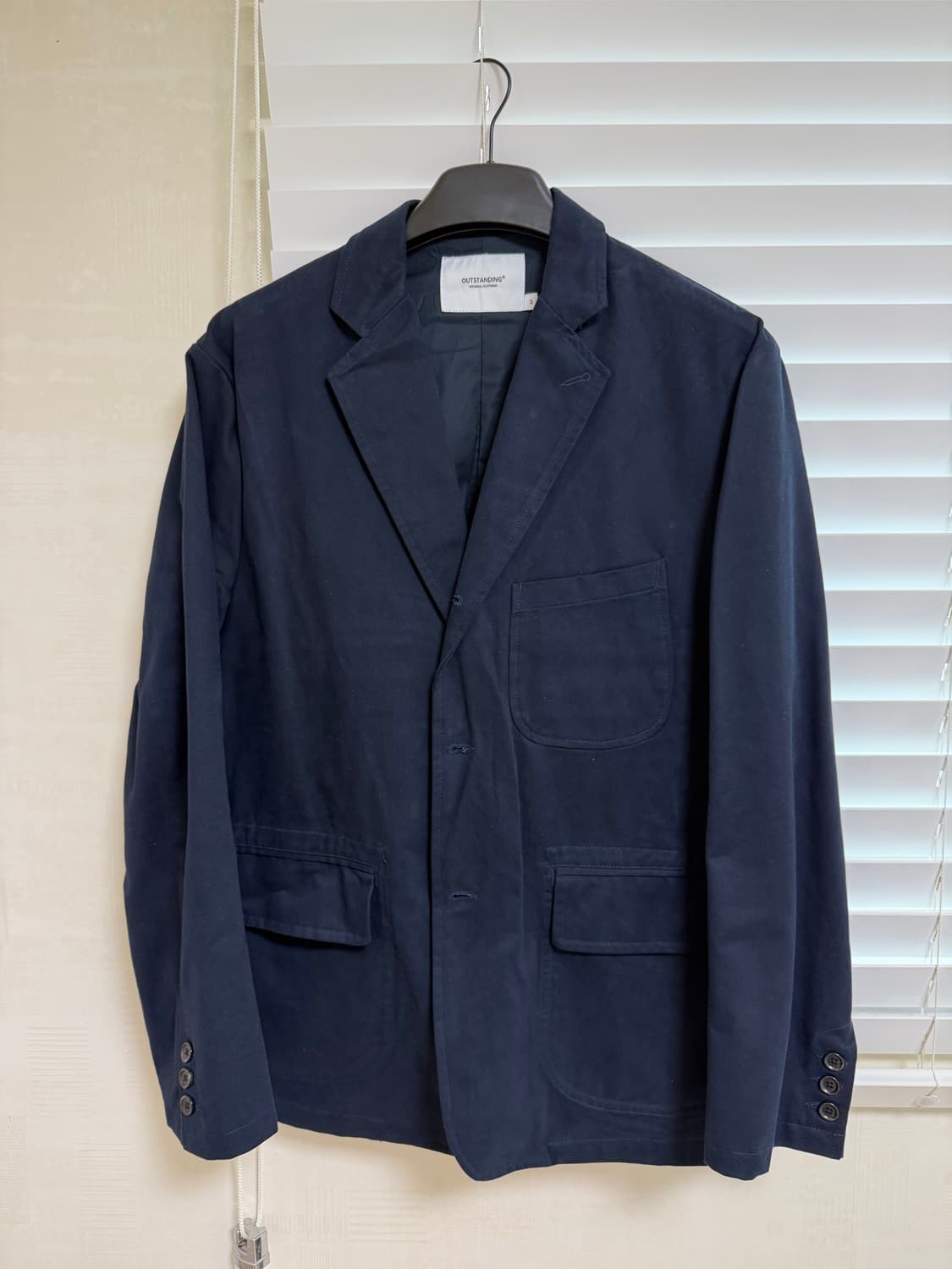 아웃스탠딩 덴시티 코튼 클래식 3버튼 자켓 상품이미지1